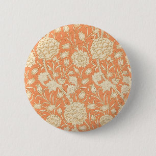 Badge Rond 5 Cm Tulipe sauvage de William Morris, motif floral vin