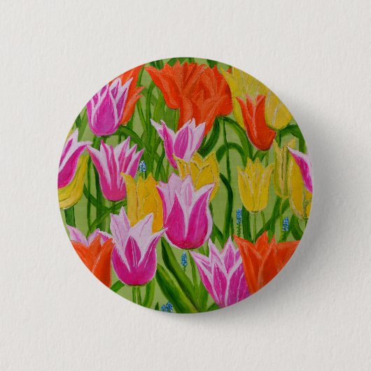Badge Rond 5 Cm Tulipes (Devant)