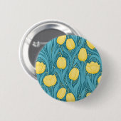 Badge Rond 5 Cm Tulipes en bleu et jaune (Devant & derrière)