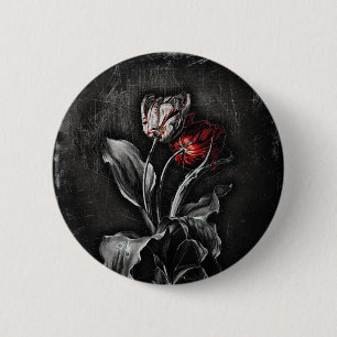 Badge Rond 5 Cm Tulipes gothiques
