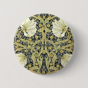Badge Rond 5 Cm Tulipes Pimpernel Art Botanique de William Morris