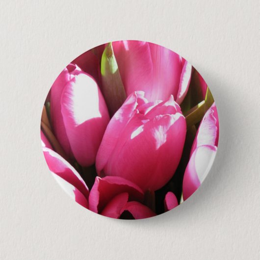 Badge Rond 5 Cm Tulipes roses (Devant)