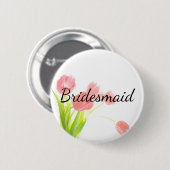 Badge Rond 5 Cm Tulipes roses douces (Devant & derrière)