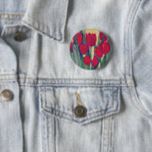 Badge Rond 5 Cm Tulipes rouges (En situation)