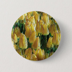 Badge Rond 5 Cm Tulips Sunshine Yellow