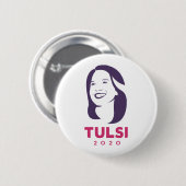 Badge Rond 5 Cm Tulsi 2020 pour l'Amérique (Devant & derrière)