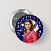 Badge Rond 5 Cm Tulsi Gabbard pour l'élection présidentielle 2020 (Devant & derrière)