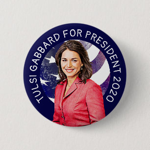 Badge Rond 5 Cm Tulsi Gabbard pour l'élection présidentielle 2020