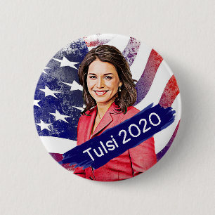 Badge Rond 5 Cm Tulsi Gabbard pour l'élection présidentielle 2020