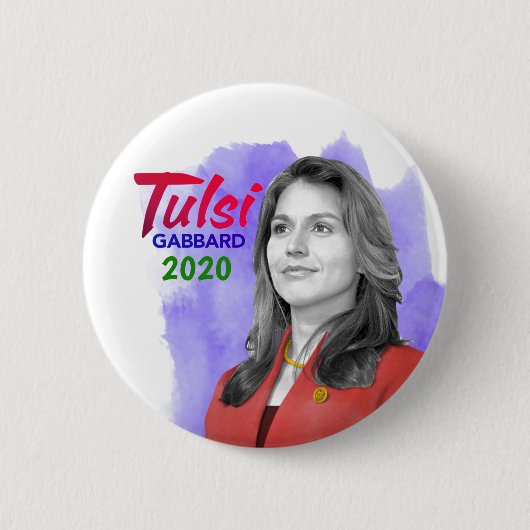 Badge Rond 5 Cm Tulsi pour le président (Devant)