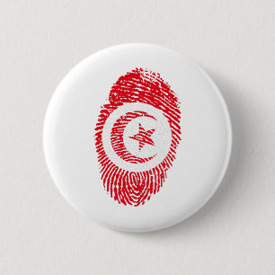Badge Rond 5 Cm Tunisie Drapeau Empreinte Pays Fierté
