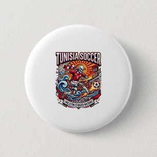 Badge Rond 5 Cm Tunisie Football Skeleton Attaquant Nations Premiu