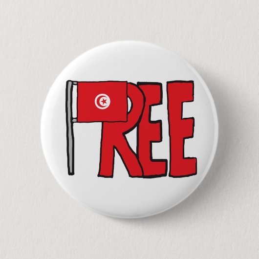 Badge Rond 5 Cm Tunisie libre (Devant)
