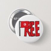 Badge Rond 5 Cm Tunisie libre (Devant & derrière)