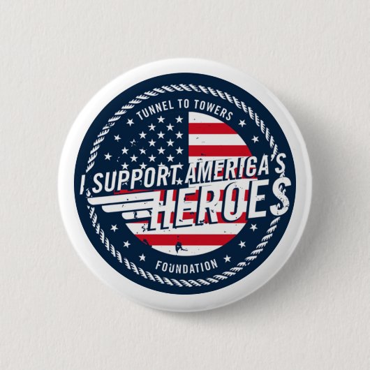 Badge Rond 5 Cm Tunnel to Tower Foundation Support Americas Heroes (Devant)
