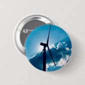 Badge Rond 5 Cm Turbine éolienne (Devant & derrière)