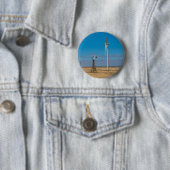 Badge Rond 5 Cm Turbine éolienne (En situation)