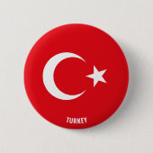 Badge Rond 5 Cm Turquie Drapeau charmant patriotique (Devant)