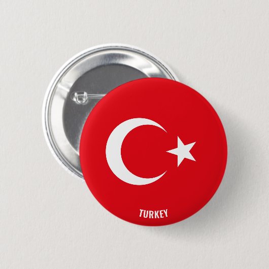 Badge Rond 5 Cm Turquie Drapeau charmant patriotique (Devant & derrière)