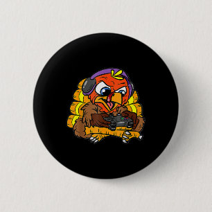 Badge Rond 5 Cm Turquie Gamer Funny Thanksgiving Cool Jeux Vidéos 