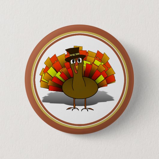 Badge Rond 5 Cm Turquie pèlerin Thanksgiving (Devant)