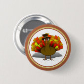 Badge Rond 5 Cm Turquie pèlerin Thanksgiving (Devant & derrière)