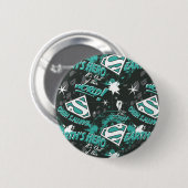 Badge Rond 5 Cm Turquoise - Héros de la Terre (Devant & derrière)