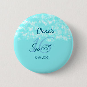 Badge Rond 5 Cm Turquoise turquoise agate doux 16 anniversaire ajo
