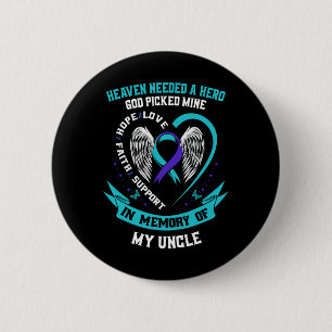 Badge Rond 5 Cm Turquoise Violet Ruban Suicide Sensibilisation Che
