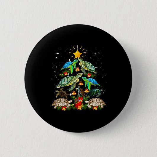 Badge Rond 5 Cm Turtle Christmas Tree Shirt (Devant)