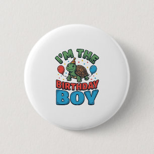 Badge Rond 5 Cm Turtle garçon d'anniversaire conception de chemise
