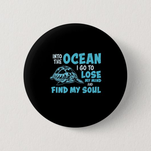 Badge Rond 5 Cm Turtle Lover | Dans L'Océan (Devant)