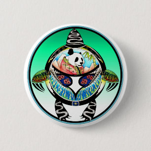 Badge Rond 5 Cm Turtle Panda