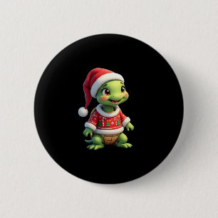 Badge Rond 5 Cm Turtle Sweat Ugly Chapeau de Père Noël T-Shirt de