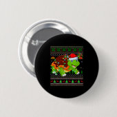 Badge Rond 5 Cm Turtle Ugly Christmas Sweaters Holiday Santa Cute (Devant & derrière)