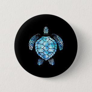 Badge Rond 5 Cm Turtle Watercolor Tie Dye Sea Ocean Save Planet Ea