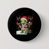 Badge Rond 5 Cm Turtle Xmas Lights Ugly Santa Turtle Christmas Tan (Devant)