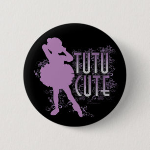 Badge Rond 5 Cm Tutu Cute (Violet)
