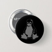 Badge Rond 5 Cm Tux Penguin - (Linux, Open Source, Copyleft, FSF) (Devant & derrière)