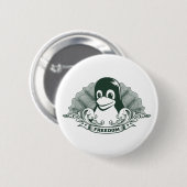 Badge Rond 5 Cm Tux Penguin - (Linux, Open Source, Copyleft, FSF) (Devant & derrière)