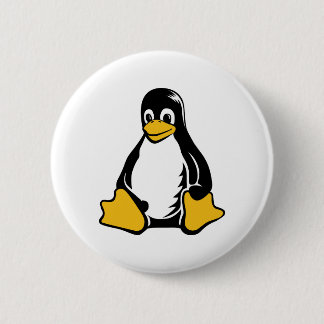 Badge Rond 5 Cm Tux Penguin - (Linux, Open Source, Copyleft, FSF)