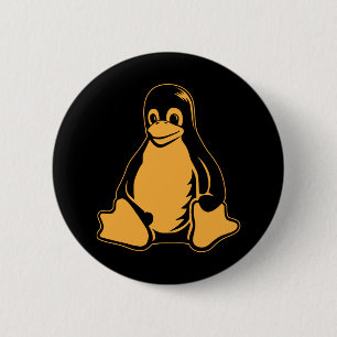 Badge Rond 5 Cm Tux Penguin - (Linux, Open Source, Copyleft, FSF)