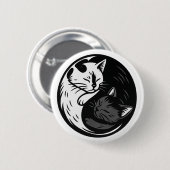 Badge Rond 5 Cm Tuxedo / Black Cat Yin Yang Button by Phil Elmore (Devant & derrière)