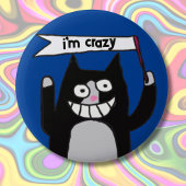 Badge Rond 5 Cm Tuxedo chat signe délire personnalisé nom des chat