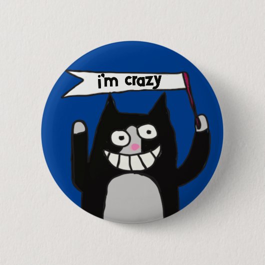 Badge Rond 5 Cm Tuxedo chat signe délire personnalisé nom des chat (Devant)