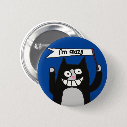 Badge Rond 5 Cm Tuxedo chat signe délire personnalisé nom des chat (Devant & derrière)