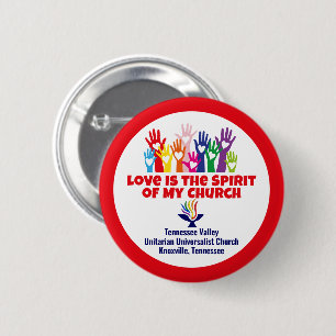 Badge Rond 5 Cm TVUC Coeurs/Mains L'AMOUR est l'Esprit