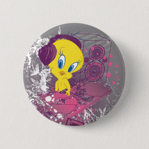 Badge Rond 5 Cm TWEETY™ Djing