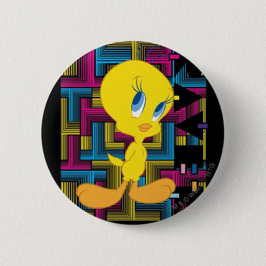 Badge Rond 5 Cm Tweety Electronic Color (Devant)