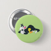 Badge Rond 5 Cm TWEETY™ en pose d'action 14 (Devant & derrière)